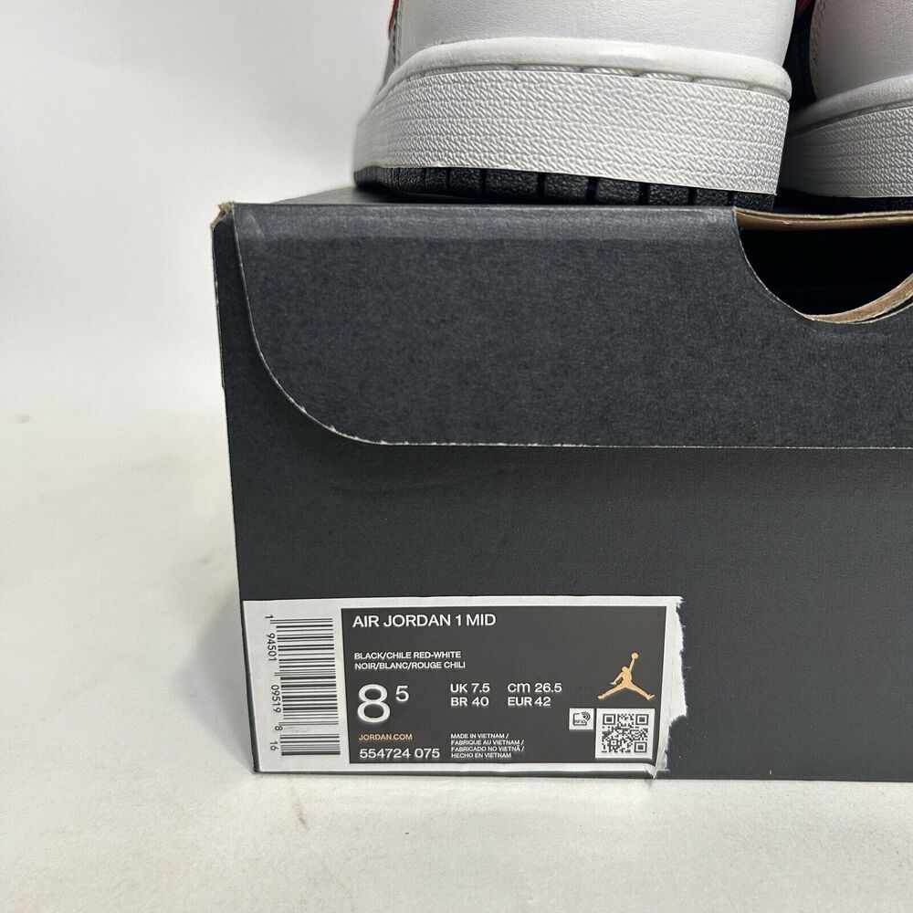 Nike Shoes Air Jordan 1 Mid Retro “Chile Red” 2024 - Picture 5 of 6